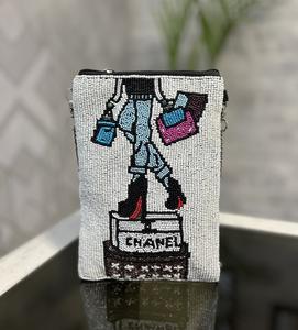 Pochette de soirée étanche de grande capacité pour femmes de créateur légère avec décoration de perles Caractéristiques écologiques portables - Product Image 1