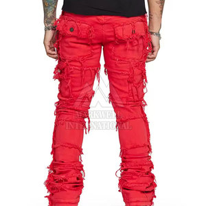 Pantalones de hombre de nuevo diseño de buena calidad, pantalones apilados lavados, pantalones apilados de diseño al por mayor - Product Image 5