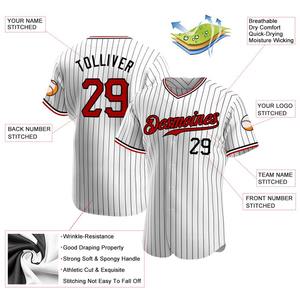 เสื้อเบสบอลแท้สีขาวสีดำลายทางสีแดง-ดำตามสั่ง - Product Image 5