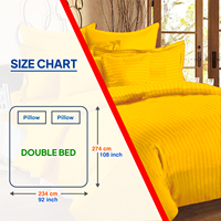 Draps de lit d'hôtel 400 fils, draps en satin de coton rayé