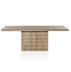 New Modern Linear Carving Antique Finish Highlighting Texture Hand crafted Solid Mango Wooden comfortably 6-8 Seats <b>Dining</b> <b>Table</b> - Product Image 1