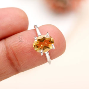 Oval Shape Natural <b>Citrine</b> Gemstone <b>Ring</b> 925 Solid Sterling Silver Cute Style for Women Manufacturer Wholesale Price - Product Image 1