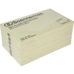 Soennecken Oeco Recycling Sticky Notes 125 X 75 mm Yellow 100 Sheets/<b>Pad</b> 6 <b>Pads</b>/ Pack - Product Image 1