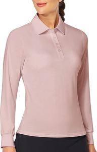 Polos casuales de algodón 100% de manga larga para mujer de alta calidad - Product Image 2