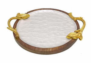 ถาดเสิร์ฟกาแฟชาและกาแฟทำจากไม้และอลูมิเนียมมีคุณภาพทันสมัย - Product Image 3