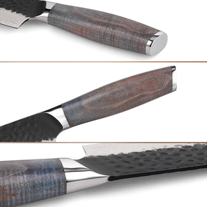 Cuchillo de carnicero personalizable OEM ODM al por mayor cuchillos de cocina profesionales éxito de ventas cuchillo Santoku Damasco de 7 pulgadas - Product Image 4