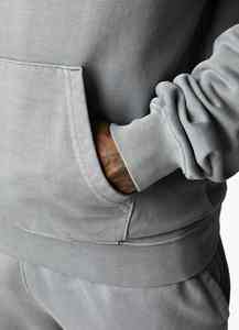 Sudaderas deportivas de lana sólida para hombre, sudaderas con capucha, sudaderas transpirables de poliéster y algodón con estampado liso, sudaderas con capucha antiretráctiles - Product Image 4