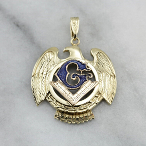 Collier de cérémonie vintage frappant avec pendentif aigle maçonnique pour homme, haute qualité, fait sur mesure, insignes, marque 2025, neuf, émail dur - Product Image 2