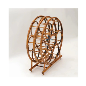 Rétro bohème rotin vin présentoir canne naturelle 7 bouteilles maison organisateur pour table à manger ensemble décor - Product Image 4