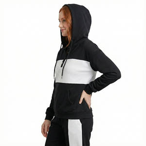 Wholesale Price Women's Hoodies <b>Henley</b> Neck Button Drawstring Pocket <b>Long</b> <b>Sleeve</b> Casual Regular Fit Pullover Custom Made Hoodies - Product Image 2