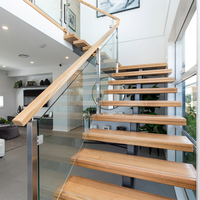 Escalier droit à poutre centrale, escalier à poutre simple, escalier en acier fabriqué, escalier intérieur, villa, durable, moderne
