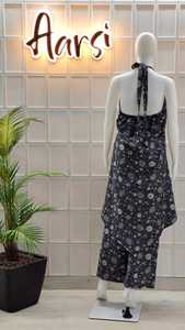 Shadow Rose Rayon A-Line Set Estilo dulce Estampado floral Cintura natural Patrón floral elegante - Product Image 2