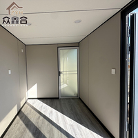 Maisonnette préfabriquée de luxe en acier de haute qualité, démontable, moderne, pour extérieur, hôtel, appartement, capsule mobile, salon type Apple