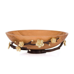 Tazón para servir ensalada con acento plateado de la mejor calidad, decoración moderna para el hogar, tazón para servir frutas, madera pulida para bodas - Product Image 6