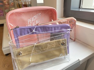 กระเป๋าเครื่องสำอางสีชมพูใสพร้อมกระเป๋าแต่งหน้าสีดำสำหรับผู้หญิงกระเป๋าเครื่องสำอางมืออาชีพ - Product Image 2