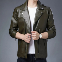 Blouson en cuir noir sur mesure pour homme, style universitaire, en toile imperméable et respirante, idéal pour l'hiver, style urbain.