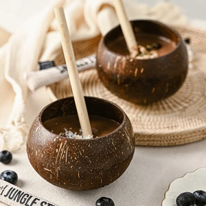 Tazas de concha natural con logotipo personalizado grabado, vasos para batidos de helado con embalaje ecológico no plástico - Product Image 2