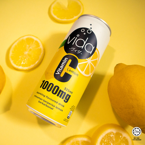 Vida <b>C</b> Halal Certified Malaysia Quench Thirst Sparkling Lemon Soda Fruity Carbonated Vitamin <b>C</b> Low-Fat 325ml Drink - Product Image 1