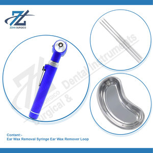 Jeringa de eliminación de cera del oído Removedor de cera del oído Bucle Cureta Riñón Otoscopio Juego dental azul Instrumentos quirúrgicos Fabricante Pakistán - Product Image 4
