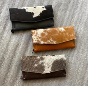 ใหม่กระเป๋าสตางค์หนังแฮนด์เมดแท้แบบใหม่สำหรับผู้หญิงกระเป๋าสตางค์แบบบางกระเป๋าสตางค์หนังสแนปหนังขนสัตว์กระเป๋าสตางค์หนังวัวแท้ - Product Image 2