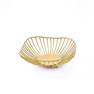 Hot Selling Black & Gold <b>Rectangle</b> <b>Storage</b> <b>Basket</b> Metal Wire Design for Kitchen Beverage Use - Product Image 3