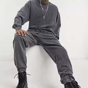 ชุดวอร์มล้างด้วยกรดสำหรับผู้ชายชุดซักหินแฟชั่นปักโลโก้ได้ตามต้องการ - Product Image 1