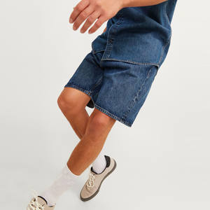 Pantalones cortos vaqueros de algodón 100% de alta calidad para hombre, transpirables, a prueba de viento, de secado rápido, con estilo, patrón sólido, hasta la rodilla, ropa de calle Vintage - Product Image 1