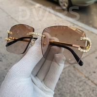 Últimas Gafas de Sol Dvars Diamond DS-01 Personalizadas con Incrustaciones de Moissanita, Montura Completa Cuadrada, Lentes Anti-Reflejantes, Duraderas, con Caja de Lujo