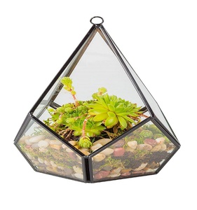 Terrarium กระถางต้นไม้ทรงกลมสำหรับตกแต่งในร่มและกลางแจ้งกระถางต้นไม้ทำจากโครงโลหะ - Product Image 2