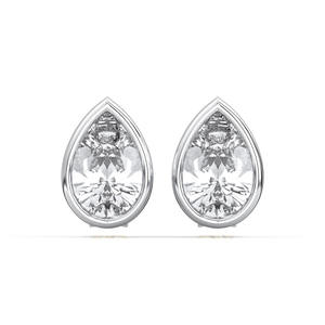 Asequible de lujo de 1,00 quilates bisel pera Moissanite Stud pendientes en plata esterlina al por mayor OEM - Product Image 2