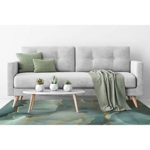 Tapis imprimé marbre vert : lavable en machine, scintillant, décoration moderne pour la maison, avec tapis à poils doux - Product Image 2