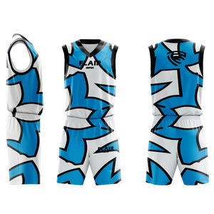 Ensemble de maillots de basket-ball unisexe de haute qualité, impression numérique personnalisable, respirant, séchage rapide, antibactérien, sport - Product Image 1