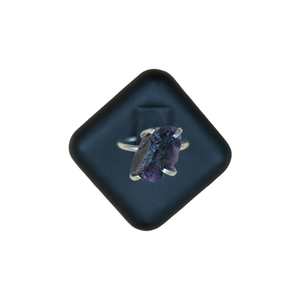 Amatista piedra preciosa forma áspera 925 plata esterlina sólida anillo de ajuste de Punta anillo de plata joyería fina Color púrpura Rin - Product Image 1