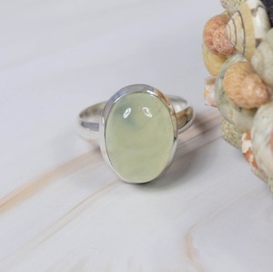 Anillo de piedras preciosas de Plata de Ley 925, Prehnita verde Natural hecha a mano, piedra natal de junio, mes de junio, regalo de boda, rodio, Navidad - Product Image 4