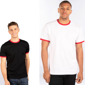 T-shirt Ringer en coton doux à bordure contrastée tricoté au Pakistan, unisexe, respirant, parfait pour l'impression DTG et le port quotidien - Product Image 2