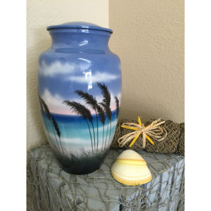 Lakeside View Adult Memorial Metal Cremación Urna Contenedor Jar Pot Imagen Urnas de cremación para cenizas humanas conmemorativas - Product Image 2