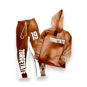 Conjunto de Dos Piezas de Pantalones Deportivos y Sudadera con Capucha de Invierno, Ajustados, con Logotipo Bordado Personalizado, para Hombre - Product Image 2