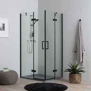 90X70 Clear Glass <b>Black</b> <b>Shower</b> Cabin 6MM Without Lion Profiles Bathroom <b>Sets</b> - Product Image 1