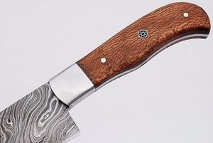 Ensemble de couteaux de chef de cuisine faits à la main en acier damas lame en acier au carbone de haute qualité couteau à couper les légumes gaine en cuir - Product Image 5