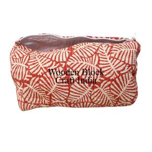 Vintage Hand block Print Affordable High Quality Quilted Makeup Pouch Set Handcrafted & Trendy pouch set with zipper closure - Product Image 1