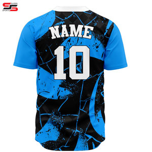 Diseño personalizado bordado carta sublimación camisas V cuello hombres béisbol Jersey personalizar uniforme de béisbol - Product Image 4