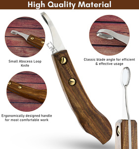 Herramientas profesionales de herrador, cuchillo de pezuña para eliminación de abscesos, cuchillo de recorte de pezuña de bucle de caballo, hoja reemplazable, Tuercas de fácil apertura - Product Image 3