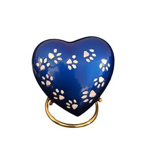Laiton Crémation Coeur Souvenir Urne Gravé Pigeon Bleu Couleur Fournitures Funéraires Coeur Crémation Mémorial Cendres Urne - Product Image 3