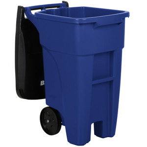 ถังขยะทรงสี่เหลี่ยมมีล้อพร้อมฝาปิด Rubbermaid รุ่น 1971943 ขนาด 32 แกลลอน สีฟ้า - Product Image 2
