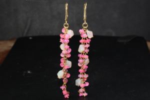 Boucles d'oreilles pendantes en argent sterling 925 avec opales naturelles multicolores, bijoux de pierres de naissance pour femmes, cadeaux de mariage et de fête pour la fête des Mères - Product Image 6