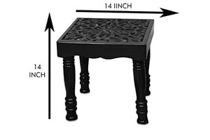 Mesa de centro de madera maciza moderna mesa auxiliar plegable de forma cuadrada Centro tallado para té café desayuno muebles de sala de estar - Product Image 4