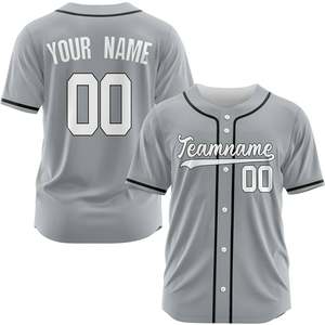 Vente en gros OEM unisexe bouton complet maillot de baseball logo personnalisé uniformes pour jeunes séchage rapide nom sublimation bouton uniformes haut - Product Image 2