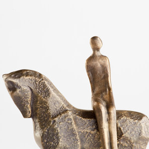 Escultura de caballo sentado humano metálico creativo para decoración del hogar, dormitorio, sala de estar, área de oficina a precios muy razonables 2025 - Product Image 3