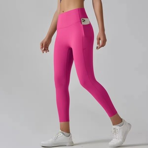 Custom Logo Womens Seamless High Elastic Waist <b>Butt</b> <b>Lift</b> <b>Leggings</b> Solid Color Yoga Pants Gym Fitness Breathable Quick Dry - Product Image 5