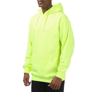 Pro Club Hombres Comfort Pullover Hoodies 9oz Sólido Liso Fleece Sudadera Basics/Algodón Hombres y Mujeres Neon Green Hoodies - Product Image 2